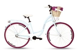 Goetze Paseo Goetze Bicicleta Holanda vintage retro para mujer, 28 pulgadas, ruedas de aluminio, 1 velocidad, velocidad única, baja, freno de contrapedal, cesta con funda