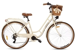 Goetze Paseo Goetze Bicicleta retro para mujer, estilo vintage holandés, ruedas de aluminio de 28 pulgadas, cambio Shimano Tourney de 7 marchas, subida profunda, cesta con acolchado gratis.