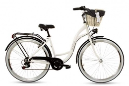 Goetze Bicicleta Goetze RGO052806-810403 Mood-Bicicleta de Ciudad para Mujer, 28 B6 Pulgadas, diseño Retro, 6 Marchas, iluminación LED, Blanco y Negro, Medium