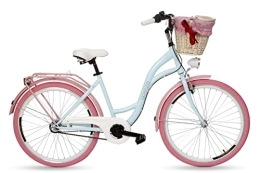 Goetze Paseo Goetze Style Vintage Retro Citybike - Bicicleta holandesa para mujer, ruedas de aluminio de 26 pulgadas, 3 velocidades Shimano Nexus, freno de contrapedal, cesta con acolchado gratis.