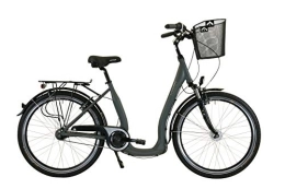 Hawk Bicicleta HAWK City Comfort Deluxe Plus - Cesta (26 pulgadas), color gris