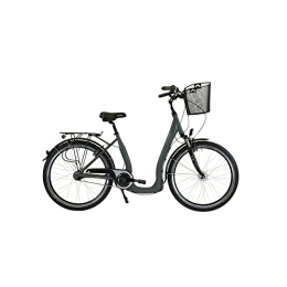 Hawk Bicicleta HAWK City Comfort Deluxe Plus (incluye cesta) (gris, 28 pulgadas)