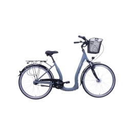 Hawk Bicicleta HAWK City Comfort Deluxe Plus Special incluye cesta, bicicleta para mujer de 26 pulgadas, bicicleta de ciudad, bicicleta ligera para mujer con cambio de buje Shimano de 7 marchas y neumáticos de