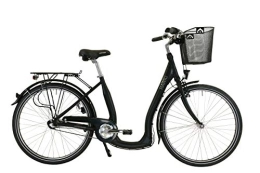Hawk Bicicleta HAWK City Comfort Premium Plus - Cesta (26"), color negro