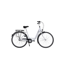 Hawk Bicicleta HAWK City Wave Premium - Bicicleta para mujer de 26 pulgadas, color blanco, con cambio de buje Shimano Nexus de 3 marchas, acceso profundo y asas ergonómicas