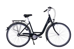 Hawk Bicicleta HAWK City Wave Premium - Bicicleta para mujer de 26 pulgadas, color negro, con cambio de buje Shimano Nexus de 3 marchas, entrada profunda y empuñaduras ergonómicas