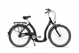 Hawk Bicicleta Hawk Green City Plus fácil – elegante aleación con bajo para bicicleta urbana y 3 velocidad Hub Gear – Marco de aluminio horquilla de suspensión, color negro, tamaño 0, 66 m (26 pulgadas), tamaño de rueda 26.00 inches