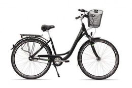 Hawk Bicicleta HAWK Schwarz, Korb City Wave Plus 7-G-Cesta para Bicicleta, Color Negro, Unisex Adulto, 28" / 28 Zoll