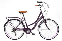 HelloBikes Bicicleta HelloBikes Downtown - Bicicleta de Ciudad para Mujer (26", Cambio Shimano de 7 Marchas)