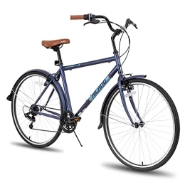 ivil Paseo Hiland - Bicicleta de ciudad vintage, 700 C, 7 velocidades, cambio de marchas Shimano, 50 cm, color azul, para hombre y mujer