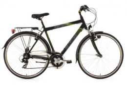 KS Cycling Paseo KS Cycling Metropolis - Bicicleta de trekking, color negro / verde, ruedas 28"