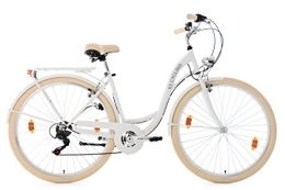 KS Cycling Paseo KS Cycling Mujer – Bicicleta para Mujer Balloon Bicicleta, Color Blanco, 28