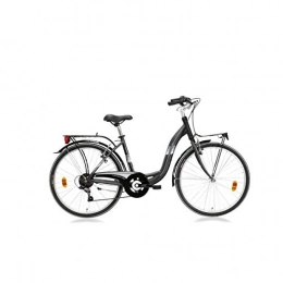 Lombardo Bicicleta Lombardo Taormina 7G - Freno de contrapedal (26 Pulgadas, 44 cm), Color Negro y Gris