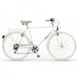 MBM Paseo MBM Elite - Bicicleta de paseo, hombre, diseño vintage clásico, rueda de 28", 6 velocidades (Blanco)