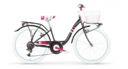 MBM Paseo MBM Fleur 24 - Bicicleta de Mujer 6 V CTB, MBN, Color Negro Brillante A01, única