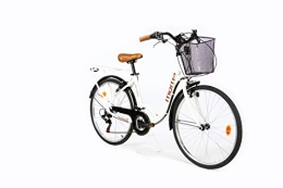 Moma Bikes Bicicleta Moma Bikes City Classic 26"- Bicicleta Paseo, Aluminio , Cambio Shimano TZ-50 18 vel., Blanco