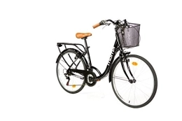 Moma Bikes Bicicleta Moma Bikes City Classic 26"- Bicicleta Paseo, Aluminio , Cambio Shimano TZ-50 18 vel., Negro