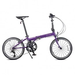 Paseo Paseo Paseo Bicicleta Plegable Bicicleta Unisex 20 Pulgadas Cambio Frenos Deportes Bicicleta Porttil (Color : Purple, Size : 150 * 32 * 107cm)