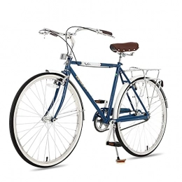 QIU Paseo QIU Single Speed ​​700C 24 / 26Inch Commuter City Road Bike |21 Pulgadas Marco Urbano Engranaje Fijo Bicicleta Retro Vintage Adulto Damas Hombres Unisex (Color : Blue, Size : 26")