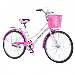 SNAWEN Bicicleta SNAWEN Bicicleta De 26 Pulgadas Damas, De 160 Cm, Cesta, Bicicleta De Damas De La Ciudad, Bicicleta De Damas con Un Diseño Retro para Mujeres / Hombres / Adolescentes / Adultos