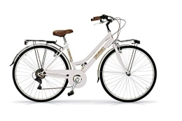 Via Veneto Paseo Via Veneto VV605AL Bicicleta de Paseo Mujer Beige | Bicicleta Vintage de Paseo 6 Velocidades, Chasis de Acero, Guardabarros, Luces LED y Portaequipajes | Bici Urbana Mujer