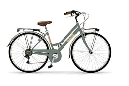 Via Veneto Bicicleta Via Veneto VV605AL Bicicleta de Paseo Mujer Gris | Bicicleta Vintage de Paseo 6 Velocidades, Chasis de Acero, Guardabarros, Luces LED y Portaequipajes | Bici Urbana Mujer