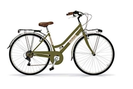 Via Veneto Paseo Via Veneto VV605AL Bicicleta de Paseo Mujer Verde Oasi | Bicicleta Vintage de Paseo 6 Velocidades, Chasis de Acero, Guardabarros, Luces LED y Portaequipajes | Bici Urbana Mujer