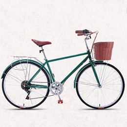 WGYHI Paseo WGYHI Bicicleta, Vintage Adultos Mujer Bicicleta Ligero Portátil Ultraligera 26 Pulgada Single Speed Cómoda Bicicleta De Ciudad Jóvenes 7 Velocidades Citybike Empleado De Oficina -7-Speeds-D