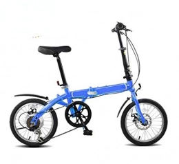 LQ&XL Plegables 16 Pulgadas Bici para Niños y Niñas, Bicicleta Juvenil Plegable para Adulto, 21 Velocidades Bici para Hombre y Mujerc, Doble Freno Disco, Montar al Aire Libre / Blue