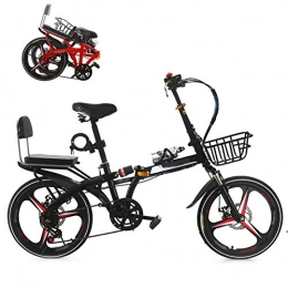 LQ&XL Bicicleta 20 Pulgadas Bicicleta Adulto, Bicicleta de Montaña Plegable, MTB Bici para Hombre y Mujerc, Montar al Aire Libre, 7 Velocidades, Doble Freno Disco / Negro