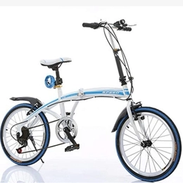 Nileco Bicicleta 20 Pulgadas Bicicleta Plegable Velocidad Variable Adulto Bicicleta Acero Al Carbono Freno Doble V Bicicleta Plegable para Hombres Y Mujeres Bicicleta Commuter Niños Bicicleta-Azul 20inch