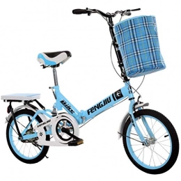 GOLDGOD Plegables 20 Pulgadas Plegable Bicicleta Para Niños Plegado Rápido Bicicleta Velocidad Variable Absorción De Impacto Estructura De Acero Al Carbono Bicicleta Con Asiento Y Manillar Ajustables En Altura, Azul