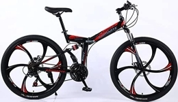 DPCXZ Plegables 21 Speed Bicicleta Plegable, Bicicleta De Montaña Plegable Para Hombres Y Mujeres Adultos, Bicicleta De Deporte De Montaña, Doble Suspension Bicicletas Urbanas Unisex black, 24 inches