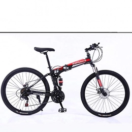 Mountain Bike Bicicleta 26 pulgadas, ligera, mini bicicleta de montaña plegable, pequeña, portátil, duradera, bicicleta de carretera, bicicleta de ciudad, negro, rojo, negro, neumático_26 pulgadas, 21 velocidades