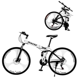 AASSDOO Bicicleta AASSDOO Bicicleta Plegable de 26 Pulgadas para Hombres y Mujeres - con Frenos de Disco Doble de 21 velocidades Suspensión Completa Bicicleta Deportiva Antideslizante para Adultos