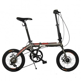 AI CHEN Bicicleta AI CHEN Bicicleta Plegable Aleacin de Aluminio Frenos de Disco Delanteros y Traseros Velocidad Variable Bicicleta Plegable 16 Pulgadas 7 velocidades