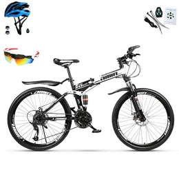 AI-QX Bicicleta AI-QX 26" 30 velocidades Plegable Bicicleta Folding Bike Bicicleta de montaña, Negro