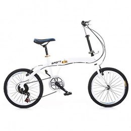 ALUNVA Bicicleta ALUNVA Bicicleta Plegable para Adultos, Ruedas De 20 Pulgadas Mini Bicicleta Plegable Ligera, Bicicleta Portátil, Bicicleta City Riding-Blanco 20 Pulgadas