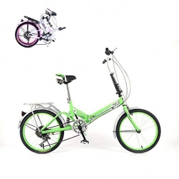 STRTG Bicicleta Amortiguador porttil Bicicleta Plegable, Marco De Acero De Alto Carbono, Sillin Confort, Bicicleta Plegable, 20 Pulgadas 6 Velocidades Unisex Adulto Bikes Plegado Infantil