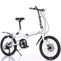 ANYURAN Bicicleta para Niños 20 Pulgadas Cambio Plegable Estudiante Bicicleta De Montaña Neumático De Nieve Doble Freno De Disco,White