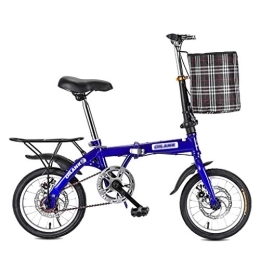 AOHMG Plegables AOHMG 20'' Bicicleta Plegable, 6- Velocidades Estructura Ligera de Acero Compacto Plegable de cercanías de la Ciudad de Bicicletas, con Antideslizante Resistente al Desgaste de neumáticos, Blue