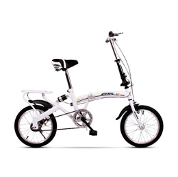 AOHMG Plegables AOHMG Bicicleta Plegable Adulto, 6-velocidades City Peso Ligero Bici Plegable Adulto Unisex, White_16in