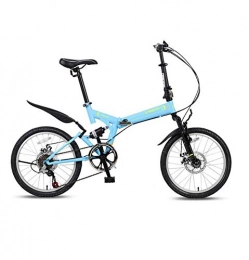 AOHMG Plegables AOHMG Bicicleta Plegable Adulto Peso Ligero, 7- velocidades Montaa Bici Plegable, Blue_20in