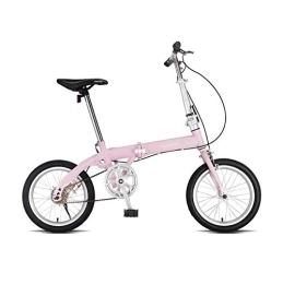 AOHMG Bicicleta AOHMG Bicicleta Plegable Adulto, Single velocidades Peso Ligero Bici Plegable Unisex, Pink_16in