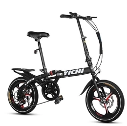 AOHMG Bicicleta AOHMG Bicicleta Plegable, Peso Ligero 7-velocidades City Bici Plegable Unisex Sillin Confort, Black_14in