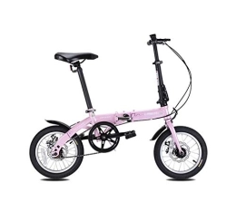 AOHMG Bicicleta AOHMG Bicicleta Plegable Peso Ligero Velocidad única Bici Plegable, con Sillin Confort Bastidor Duradero, Pink_14in