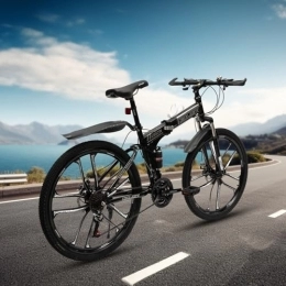 Aohuada Bicicleta Aohuada Bicicleta de montaña, bicicleta plegable de 26 pulgadas, 21 velocidades, bicicleta plegable de alta calidad, unisex, para hombres y mujeres, bicicleta plegable, con suspensión completa, con