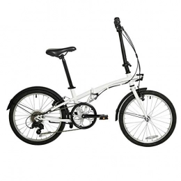 AQAWAS Bicicleta AQAWAS 20 pulgadas de bicicletas plegable ruedas para adultos, ideal para montar a caballo urbana y los desplazamientos Bicicletas Anti-Slip, 6 velocidades, ligero Bicicleta plegable de aluminio, White
