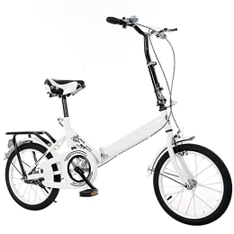 ASPZQ Plegables ASPZQ Bicicletas De Ciclismo De Asiento Ajustables, Cómodas Bicicletas Plegables De Plegables Ligeras Portátiles Móviles para Hombres - Estudiantes Y Viajeros Urbanos, Blanco, 20 Inches