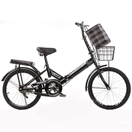ASPZQ Plegables ASPZQ Bicicletas Plegables, Mini Bicicleta De Cercanías Portátiles para Hombres - Estudiantes Y Viajeros Urbanos, Negro, 16 Inches